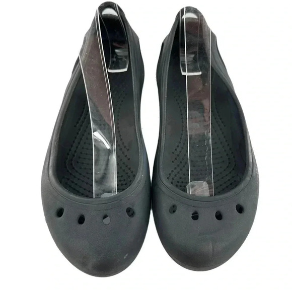 Crocs womens ballet flats size 5 black rubber balletcore - Picture 2 of 11